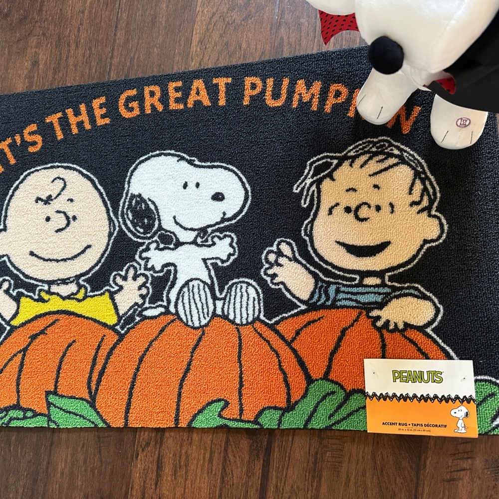 Peanuts Snoopy Great pumpkin door mat rug new